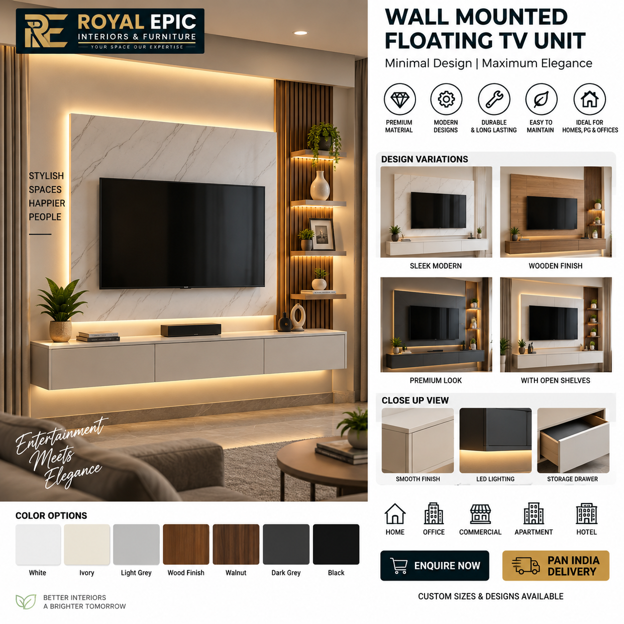 Wall Mounted Floating TV Unit
