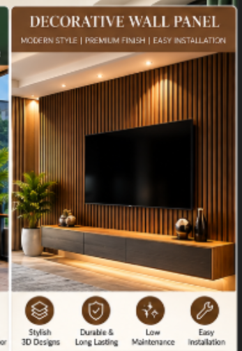 Premium Decorative WPC Wall Panel – Fluted & Slatted