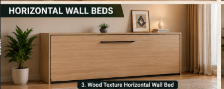 Modern Wood Texture Horizontal Wall Bed