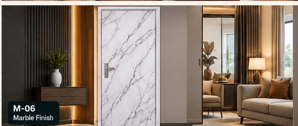 Premium White Marble Finish WPC Door