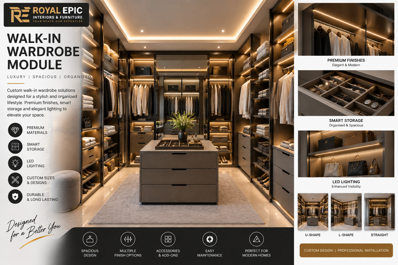Premium Walk-in Wardrobe Module