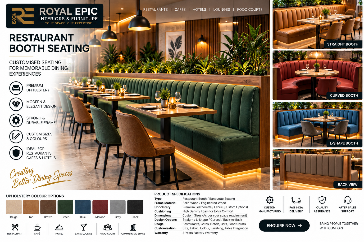 Custom Restaurant Booth / Banquette Seating