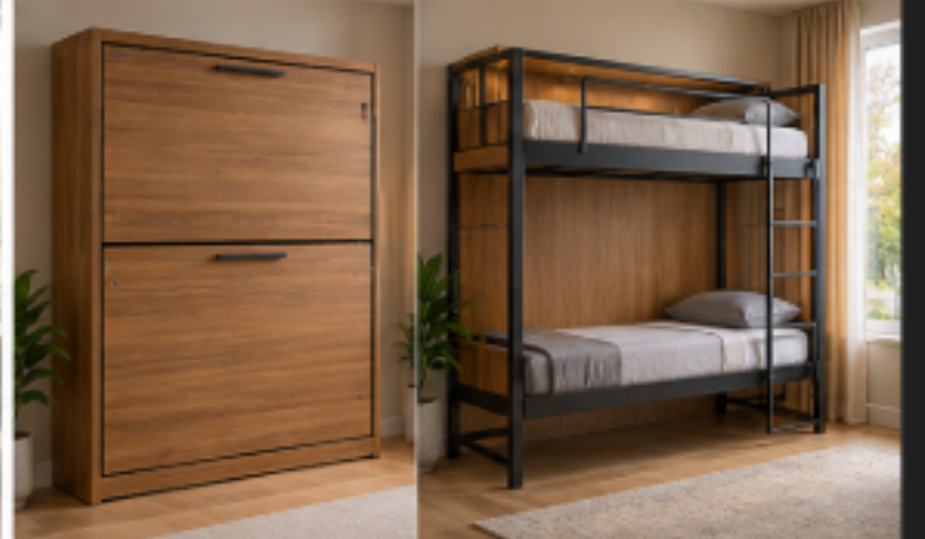 Modern Wooden Finish Foldable Bunker Bed