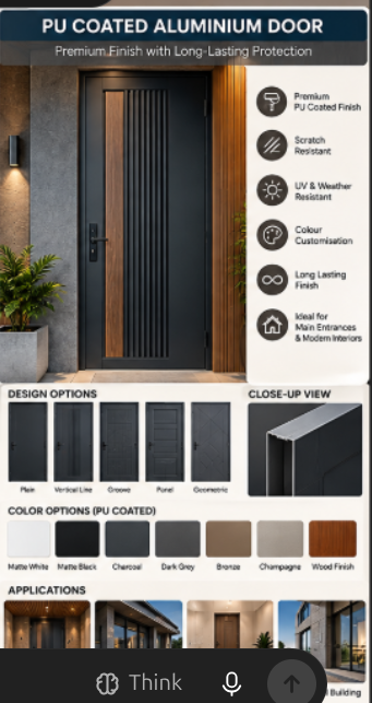 Premium PU Coated Aluminium Door