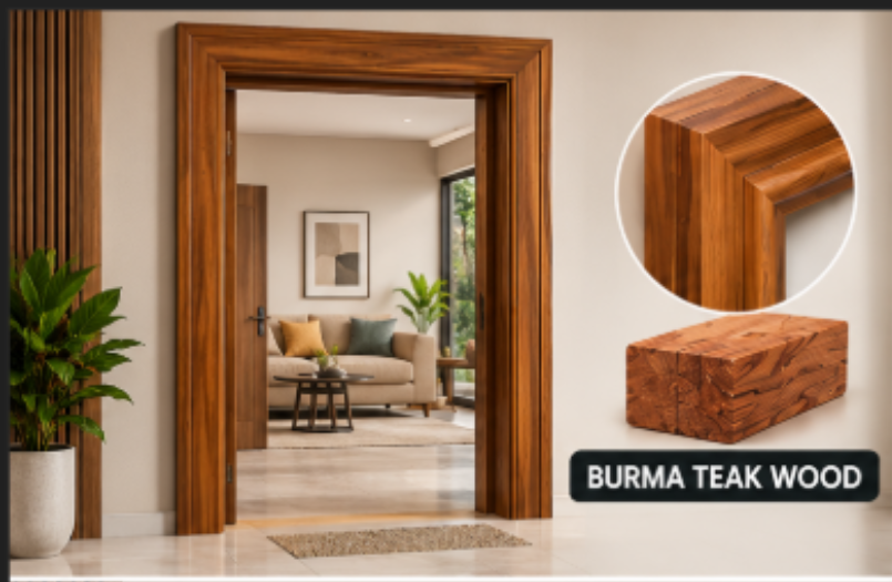 Premium Burma Teak Wooden Door Frame