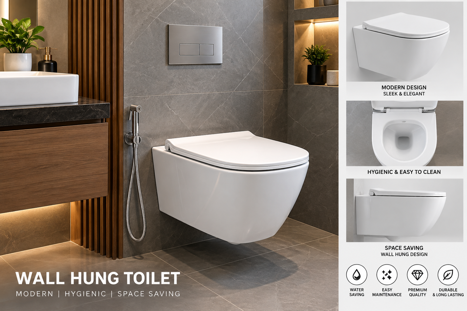 Premium Wall Hung Toilet – Modern Design