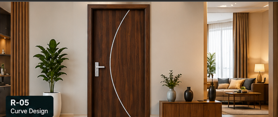 Premium WPC Door – Elegant Curve Design