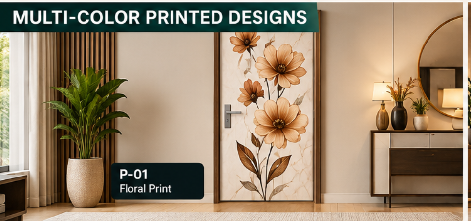Designer Floral Printed WPC Door