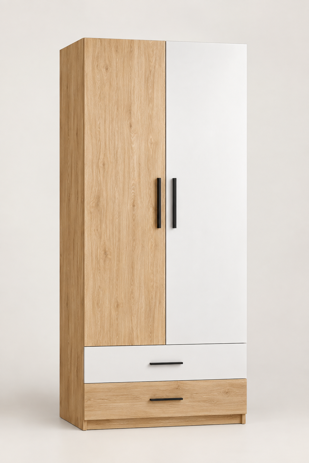 Modern 2-Door Modular Wardrobe with Drawers