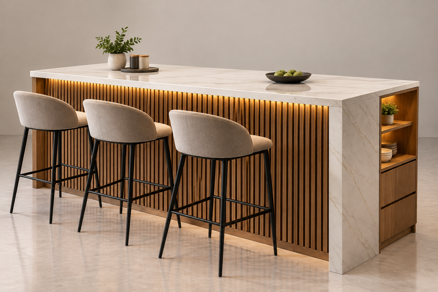 Modern Wooden Kitchen Counter / Breakfast Counter